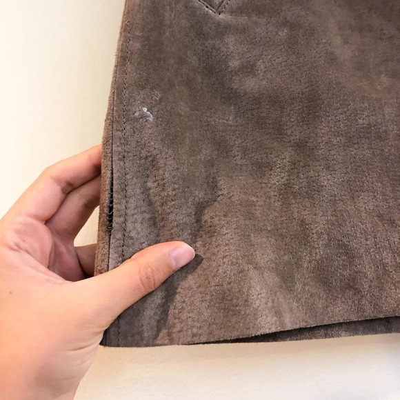 Blank NYC 100% Leather Suede Brown Classic Modern Mini Skirt Women's 25 - Picture 3 of 10